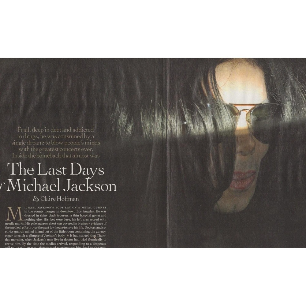 Michael Jackson Last Days Article 2 Pages 2009 Magazine Editorial Feature